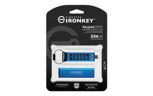 KINGSTON 256GB USB-C IronKey Keypad 200C