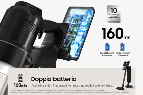 Samsung VS28C9784QK 2-in-1 stick vacuum Battery Dry Bagless 1200, 730 Black – image 8