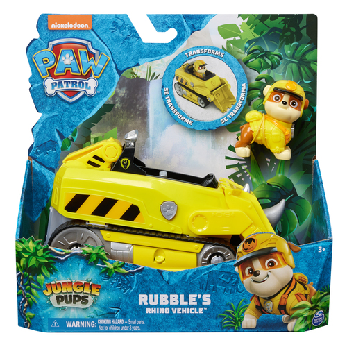 Spin Master PAW Patrol Jungle Pups, Rubble Rhino Vehicle, Toy Truck with