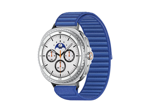 Samsung Galaxy Watch 8 Classic, Bluetooth, 46mm, Hybrid Band, White + Fabric Band, Blue, S/M