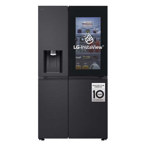 LG InstaView ™ GSXE91EVAD American Style Smart Fridge Freezer - Essence Black Steel - D Rated – image 2