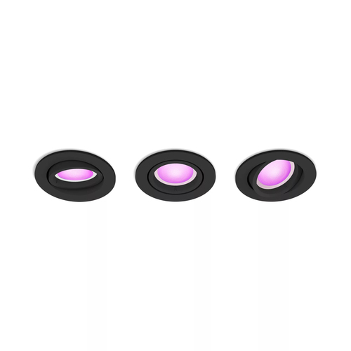 Philips Hue Centura inbouwspot White and Color - rond - Zwart - 3-pack