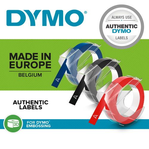 Dymo S0898150 White on Red Embossing Tape - image 4