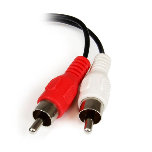 Startech 6in RCA to 3.5mm Female Cable - Audio to RCA Cable - 3.5mm Female to 2x RCA Male - Aux to RCA - Stereo Audio Cable (MUFMRCA) Audiokabel Sort – billede 3