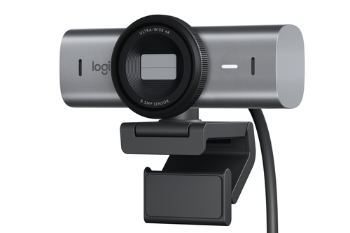 Logitech Webcam MX BRIO 705 for Business 4K silver/black AI image enhancement, RightSight, RightLight