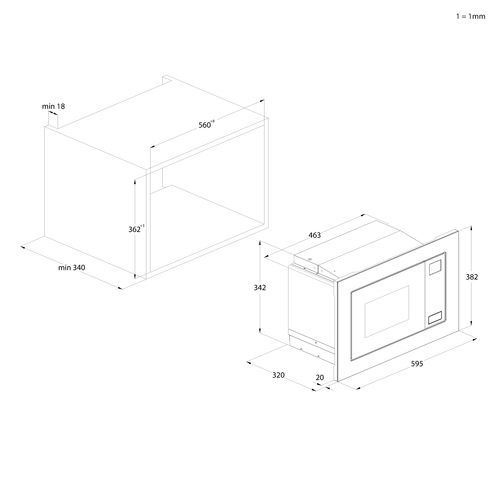 Hoover HO38FMW7NB Black Grill microwave Built-in – image 7