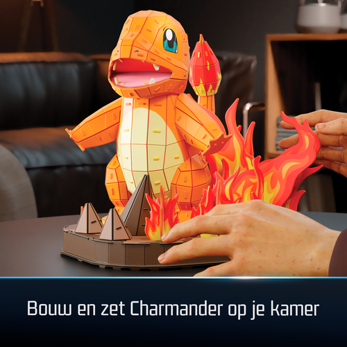 4D Build PUZZ4D - Maqueta Charmander de 241 Piezas - Puzzle 3D Pokemon Charmander de 25,5 cm - Maquetas para Construir Adultos y Niños - Puzzles para Adultos y Niños - Juegos de Mesa