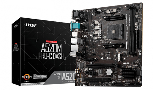 MSI A520M PRO-C DASH Разъем AM4 Микро ATX