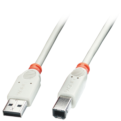 Lindy 41923 USB cable 2 m USB 2.0 USB A USB B White