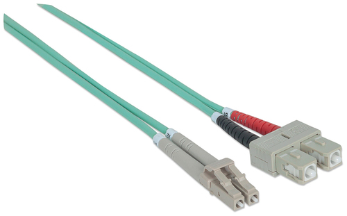 Intellinet LWL aansluitkabel LC/SC 2m Multimode OM3 aqua, afbeelding 2
