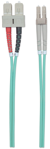 Intellinet LWL aansluitkabel LC/SC 2m Multimode OM3 aqua, afbeelding 4