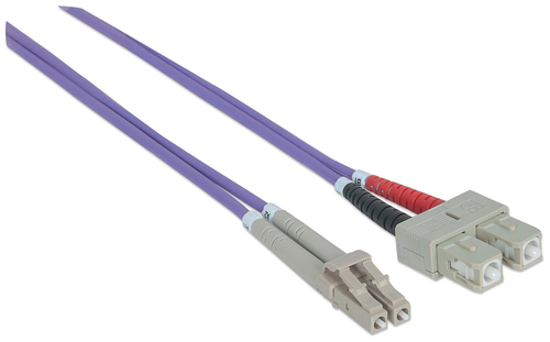 Intellinet LWL aansluitkabel LC/SC 1m Multimode OM4 lila, afbeelding 2