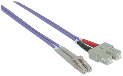 Intellinet LWL aansluitkabel LC/SC 3m Multimode OM4 lila, afbeelding 2