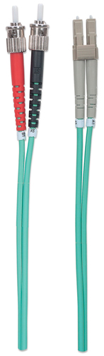 Intellinet LWL aansluitkabel LC/ST 2m Multimode OM3 aqua, afbeelding 4