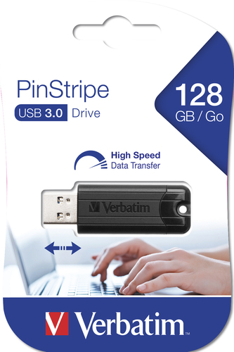 Verbatim Black Pinstripe 128GB USB 3.0 Flash Drive 49319 - image 5