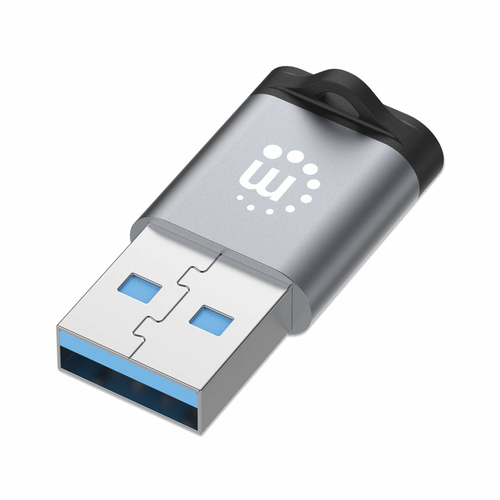 Manhattan 356305 cambiador de género para cable USB-A USB-C Negro, Gris imagen 2