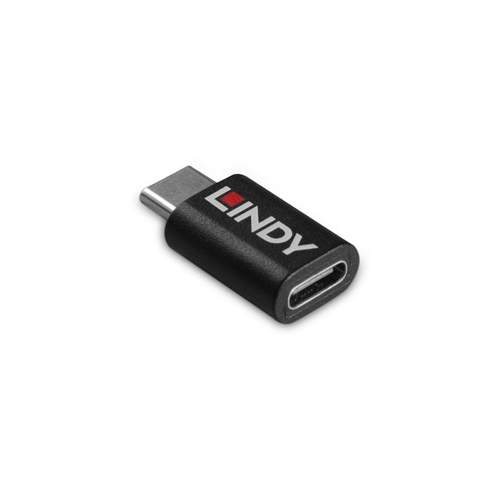 Lindy 71265 tussenstuk voor kabels USB Type C Datablocker Zwart, afbeelding 2