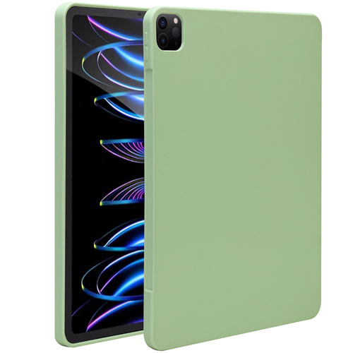 Accezz Liquid Silicone Backcover met penhouder iPad Pro 12.9 (2022) / Pro 12.9 (2021) / Pro 12.9 (2020) Tablethoesje Groen