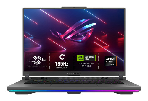 ASUS ROG Strix G16 G614PM-RV065W AMD Ryzen™ 9 8940HX Ноутбук 40,6 cm (16") WUXGA 16 GB DDR5-SDRAM 1 TB Твердотельный накопитель (SSD) NVIDIA GeForce RTX 5060 Wi-Fi 6E (802.11ax) Windows 11 Home Черный, Серый