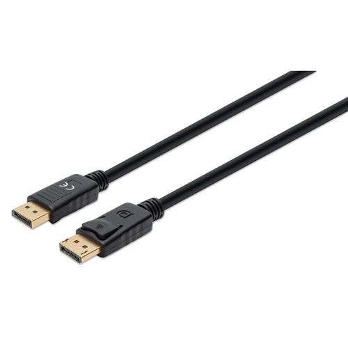 Manhattan Cable DisplayPort 1.4, 8K@60 Hz, 2 m, compatible con 8K, 4K y 1080p, macho a macho, con pestañas de bloqueo, totalmente apantallado, negro, garantía de por vida, equivalente a DP14MM2M imagen 1