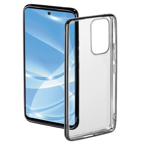 Hama Clear&Chrome чехол для мобильного телефона 16,5 cm (6.5") Крышка Черный, Прозрачный