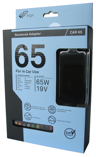 FSP Car 65 maitinimo adapteris / inverteris Automatinis 65 W Juoda