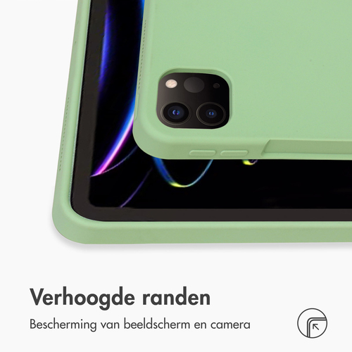 Accezz Liquid Silicone Backcover met penhouder iPad Pro 12.9 (2022) / Pro 12.9 (2021) / Pro 12.9 (2020) Tablethoesje Groen, afbeelding 6