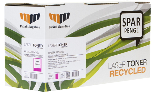 MM Magenta Laser Toner - HP 125A (CB543A) / Canon 716M (1978B002) - For HP Color LaserJet / Canon LBP & MF – image 2