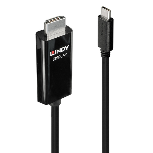 Lindy 43260 videokaabliadapter 0,5 m USB tüüp-C HDMI tüüp A (Standard) Must