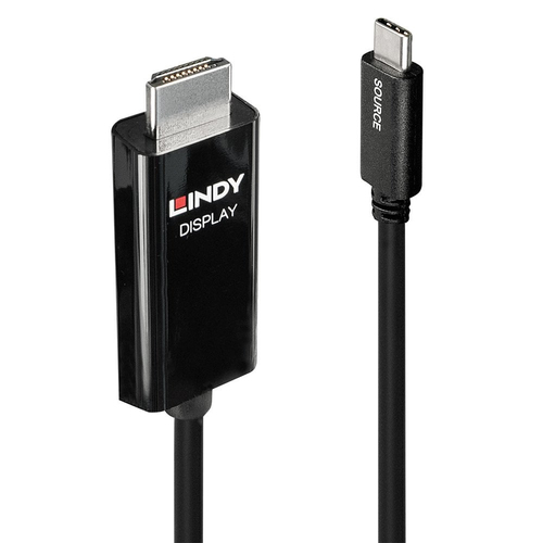 Lindy 43262 videokaabliadapter 2 m USB tüüp-C HDMI tüüp A (Standard) Must