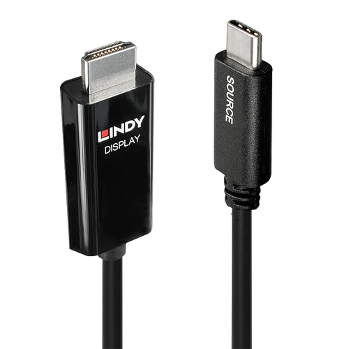 Lindy 43263 videokaabliadapter 3 m USB tüüp-C HDMI tüüp A (Standard) Must