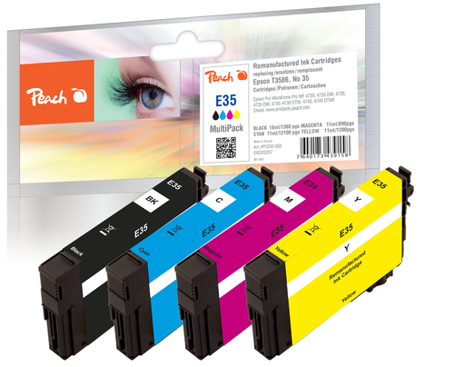 Peach PI200-565 ink cartridge 4 pc(s) Compatible Black, Cyan, Magenta, Yellow