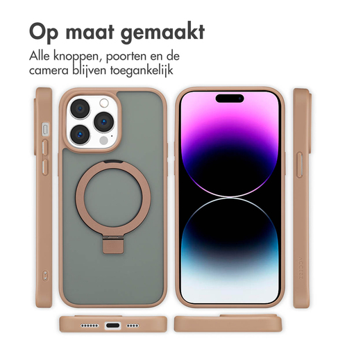 Accezz Ring Stand Backcover met MagSafe iPhone 14 Pro Max - Brown, afbeelding 7
