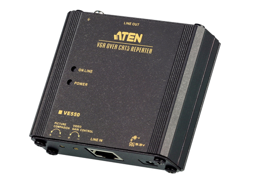 ATEN VE550 AV extender AV repeater Black