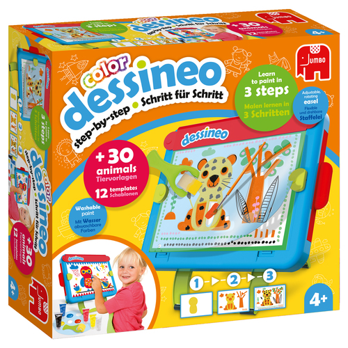 Dessineo Color Painting Easel Mitmevärviline Plast Šabloon