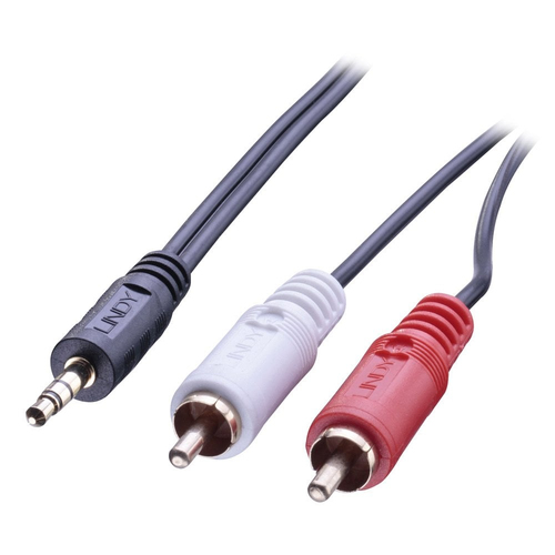 Lindy 35684 audiokaabel 7,5 m 3.5mm 2 x RCA Must, Punane, Valge