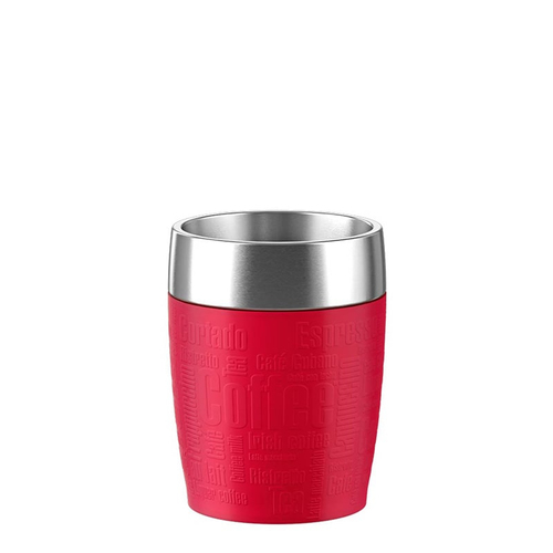 EMSA TRAVEL CUP 200 ml Raudona, Sidabras Nerūdijančiojo plieno