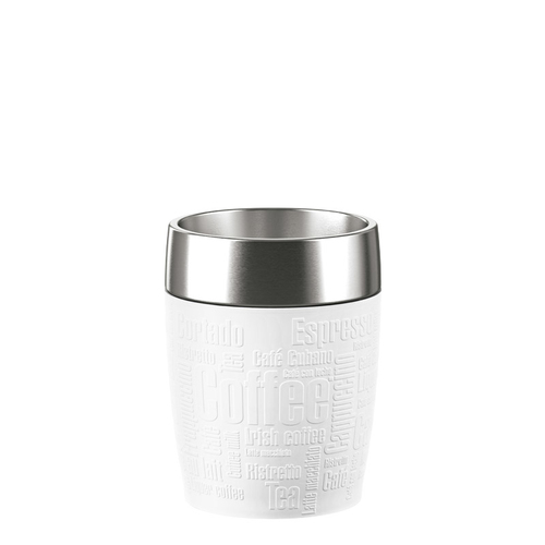 EMSA TRAVEL CUP 200 ml Sidabras, Balta Nerūdijančiojo plieno