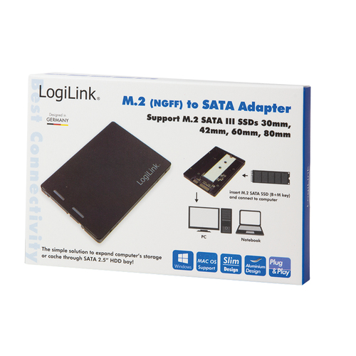 HD enclosure LogiLink M.2 SSD > 2.5 SATA bridge, afbeelding 5