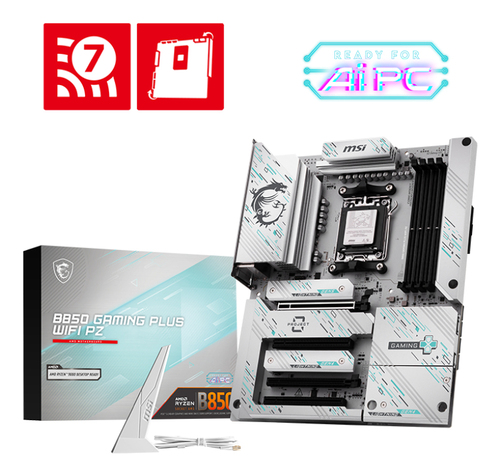 Msi B850 Gaming Plus Wifi PZ AM5 Motherboard, White - image 1