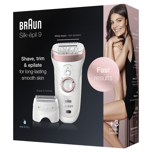 Braun Silk-épil 9 81706316 epilator 40 tweezers Rose gold, White – image 2