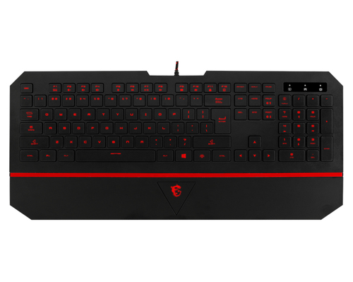 MSI Interceptor DS4100 klaviatuur Mängimine USB Must, Punane