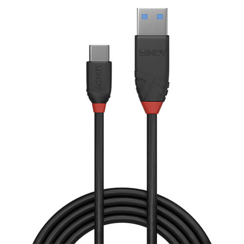 Lindy USB 3.1 Kabel Type A/C 3A zwart Line M/M 1.5m, afbeelding 2