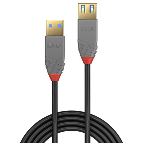 Lindy USB 3.0 verleng Type A/A Anthra Line M/F 0.5m, afbeelding 2