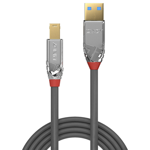 Lindy USB 3.0 Kabel Type A/B Cromo Line M/M 1m, afbeelding 2