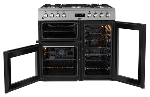 Beko KDVF90X 90cm Double Oven Range Cooker with 5 Burner Gas Hob – image 2