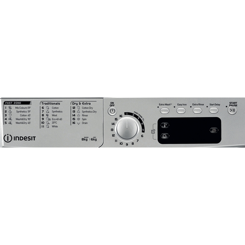 Indesit Ewde 861483 S UK 8 kg Washer Dryer - Silver/Grey - image 3