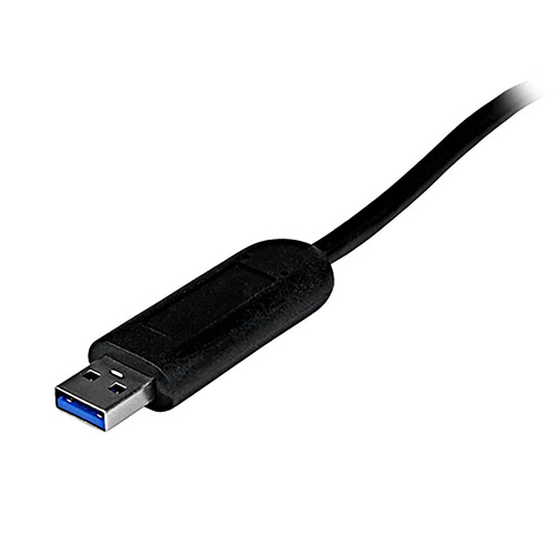 StarTech.com 4-Port USB 3.0 Hub with Built-in Cable - SuperSpeed Laptop USB Hub - Portable USB Splitter - Mini USB Hub (ST4300PBU3) Sort – billede 3