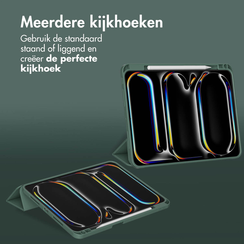 Accezz Smart Silicone Bookcase voor Apple iPad Pro 11 (2024) M4 Tablethoesje Groen, afbeelding 2