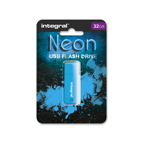 Integral 32GB USB2.0 DRIVE NEON BLUE – image 2